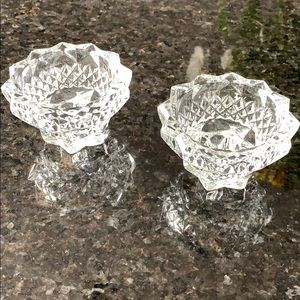 Two pretty glass candle holders